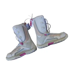 Used 5150 BRIGADE GIRLS SNOWBOARD BOOTS SZ 4 Girls Snowboard Boots White And Neon Pink Junior 04