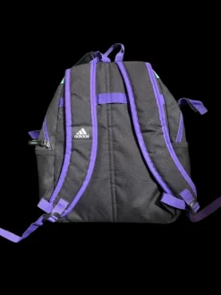 Used Adidas ADIDAS BACKPACK WITH BALL HOLDER Soccer Player Sackpack Purple And Turquoise