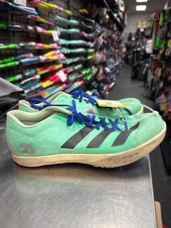 Used Adidas ADIZERO LONG JUMP Track & Field Cleats Adult Green Senior 10.5
