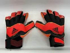 Used Adidas FINGERSAVE Soccer Goalie Gloves Black And Orange 11