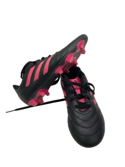 Used Adidas GOLETTO Soccer Cleats Black And Pink Junior 01