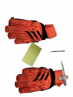 Used Adidas PREDATOR Soccer Goalie Gloves Orange 6