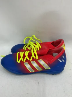 Used Adidas Soccer Indoor Shoes Navy Blue And Red Junior 01