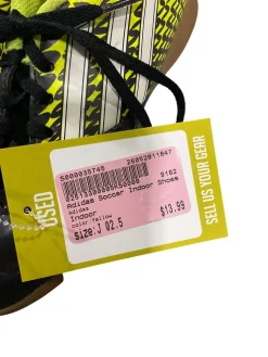 Used Adidas Soccer Indoor Shoes Yellow Junior 02.5