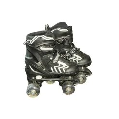 Used ADJ 12-2 4 QUAD ROLLER SKATE Junior Roller Quad Skates Black Adjustable