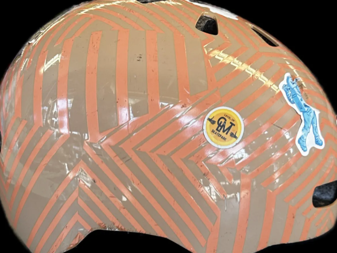 Used ADJ 52-56 CM YTH SIZE Skateboard Helmet Orange One Size