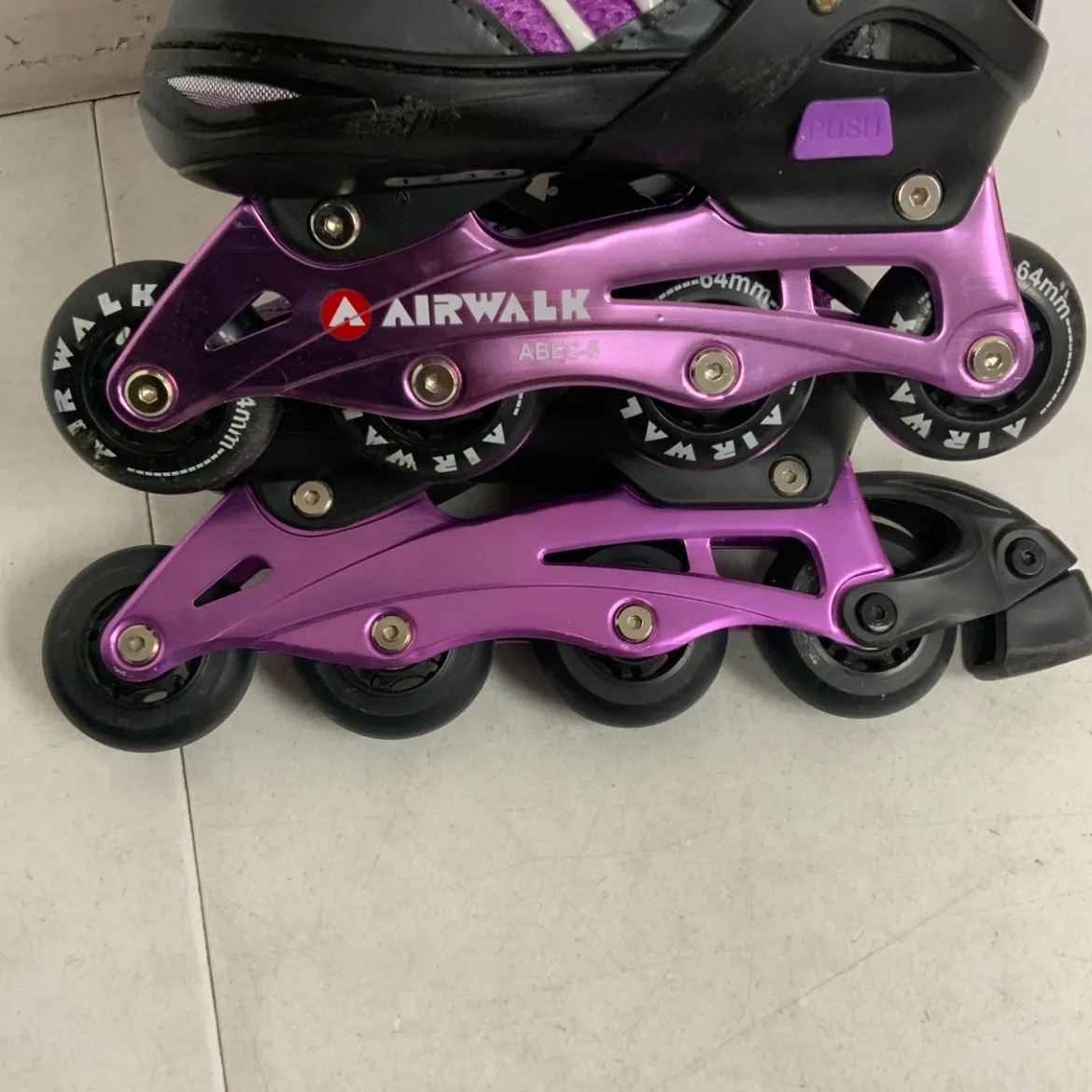 Used Airwalk ABEC-5 SIZE 1-4 Junior Rec Fitness Skates Purple Adjustable
