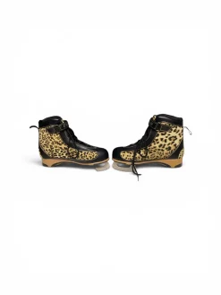 Used American Athletic CHEETAH PRINT SOFTBOOT WomensFigure Skate Brown Senior 10