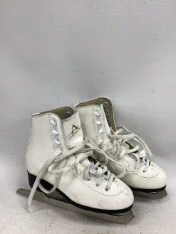 Used American Athletic FIGURE SKATES Girls Figure Skate White Junior 03