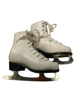 Used American Athletic FIGURE SKATES Girls Figure Skate White Youth 10.0