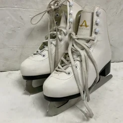 Used American Athletic Girls Figure Skates White Junior 03