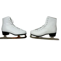 Used American Athletic TRICOT LINED WomensFigure Skate White Senior 8