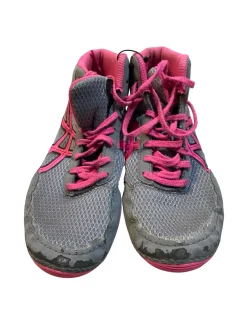Used Asics GRAY AND PINK Wrestling Shoes Grey Junior 02.5