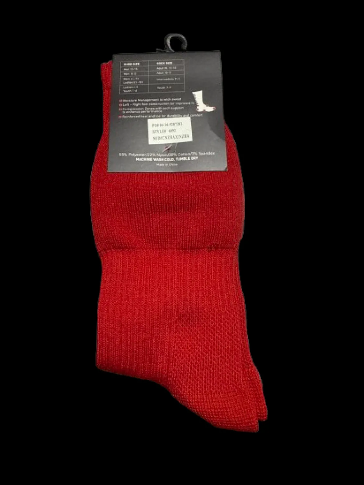 Used Augusta COLOR BLOCK CREW SOCK Athletic Red M/L