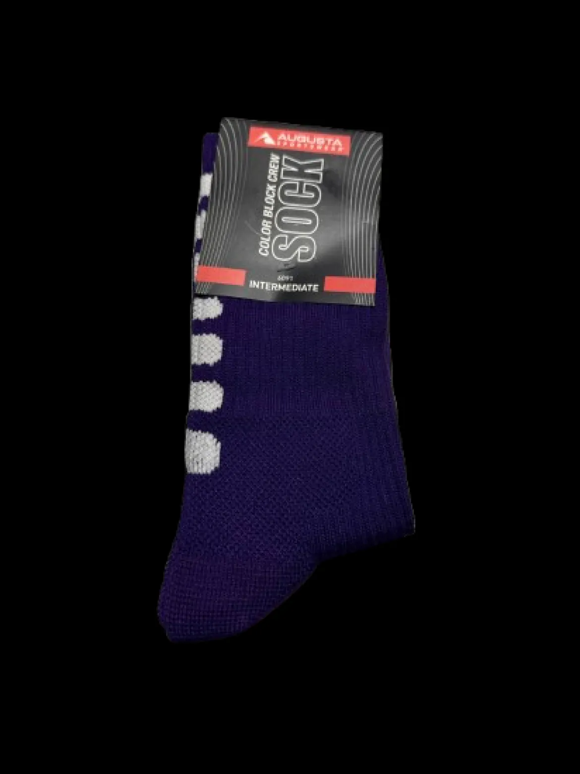 Used Augusta COLOR BLOCK CREW SOCK Athletic Purple S/M