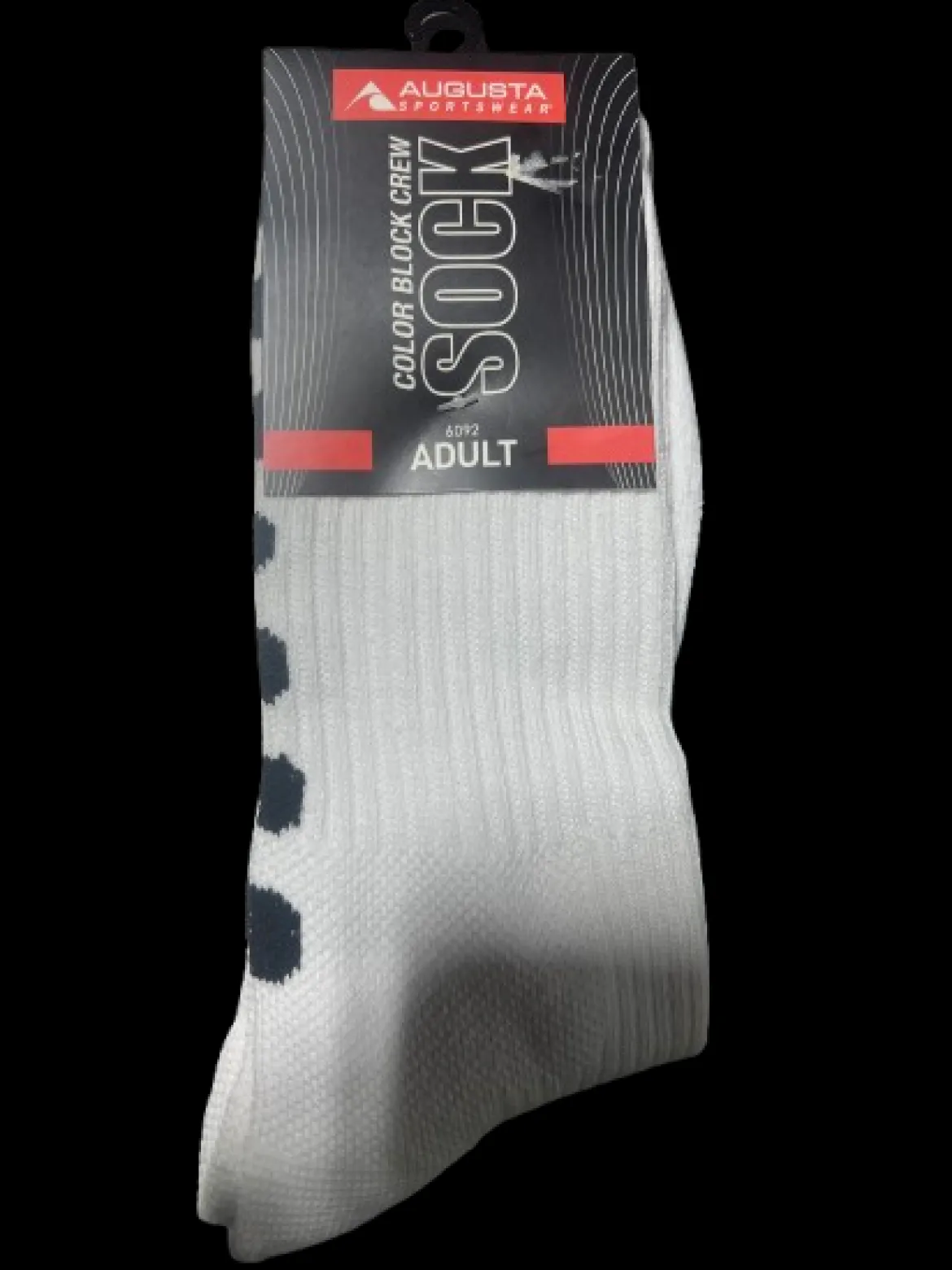 Used Augusta COLOR BLOCK CREW SOCK Athletic White M/L