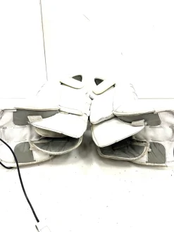 Used Bauer GSX Goalie Leg Pads Junior White 30