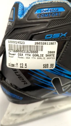 Used Bauer GSX YTH GOALIE SKATES Youth Goalie Skate Youth 12.5