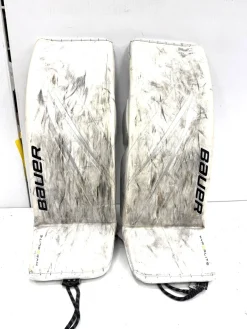 Used Bauer HYPERLITE 2 Goalie Leg Pads Senior White 35