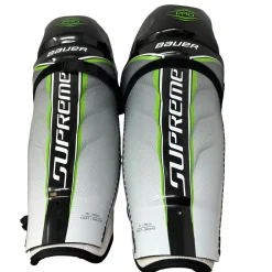 Used Bauer PRO SUPREME Senior Shin Guards Black And Grey 15