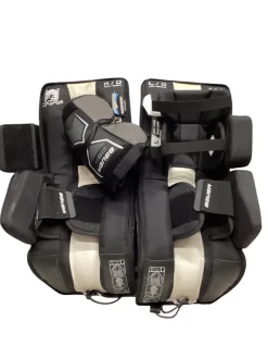 Used Bauer PRODIGY YTH LEGS Goalie Leg Pads Youth White 26"