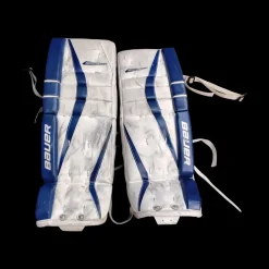 Used Bauer R5000 Goalie Leg Pads Junior Royal Blue 28