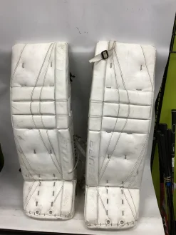 Used Bauer REACTOR 7000 SR Goalie Leg Pads Senior White 35"