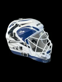 Used Bauer REACTOR Junior Goalie Helmet/Mask Royal Blue And White One Size