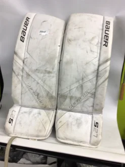 Used Bauer S27 Goalie Leg Pads Senior White MD