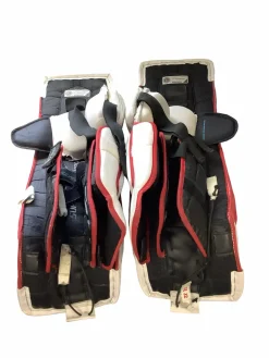 Used Bauer SUPREME S190 Goalie Leg Pads Senior White 32"