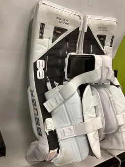 Used Bauer SV PRO LEG PADS Goalie Leg Pads Senior White 33