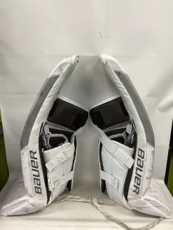 Used Bauer SV PRO LEG PADS Goalie Leg Pads Senior White 33