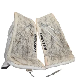 Used Bauer VAPOR HYPERLITE 2 Goalie Leg Pads Senior White 36"