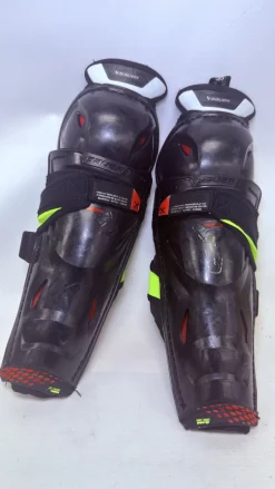 Used Bauer VAPOR HYPERLITE Junior Shin Guards Black 12