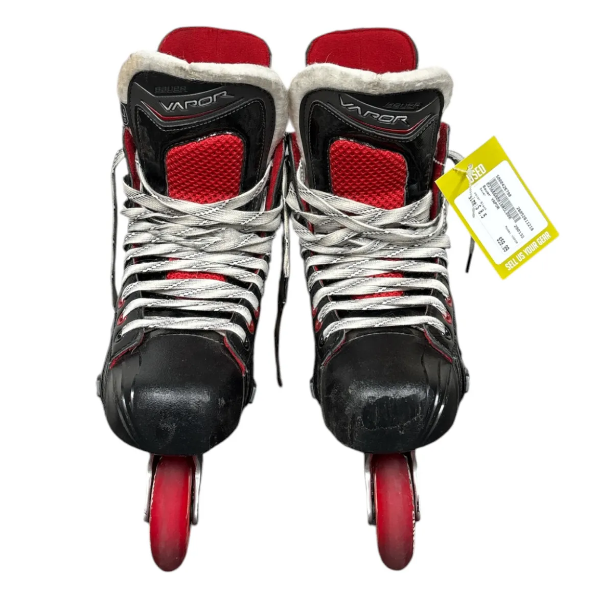 Used Bauer VAPOR Senior Roller Quad Skates Black Senior 8.5