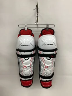 Used Bauer VAPOR X800 SHINS Senior Shin Guards Red And White 15"