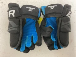 Used Bauer X Youth Gloves Black And Royal Blue 8"