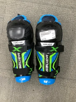 Used Bauer X Youth Shin Guards Black 8
