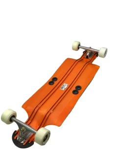 Used BEERCAN BOARDS DRAGON Complete Skateboard Orange Long