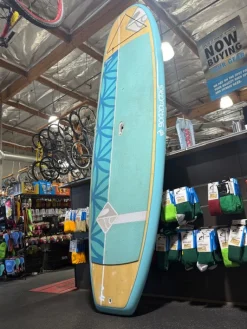 Used Boardworks Flow Stand Up Paddleboard SUP - Bamboo/Teal/Blue - 9'11