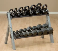Used Body-Solid Dual Dumbbell & Kettlebell Rack