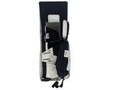 Used Brians G-NETIK X5 Goalie Leg Pads Junior White 28+1”