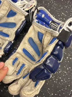 Used Brine MENACE Lacrosse Gloves Mens Navy Blue MD