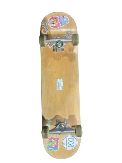 Used BROWN/STICKER BOARD Complete Skateboard Black 8"
