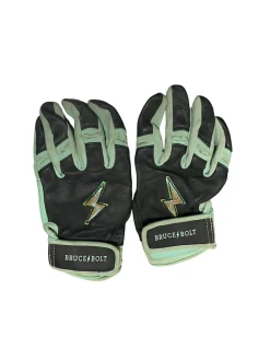 Used BRUCE BOLT SHORT CUFF YOUTH BB/SB Batting Gloves Black XL