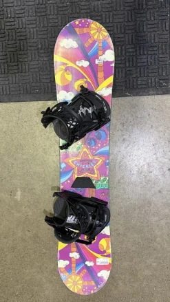 Used Burton CHICKLET W/ BINDINGS Girls Board/Binding Pink 120 cm