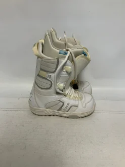 Used Burton COCO TRUEFIT Girls Snowboard Boots White Junior 04