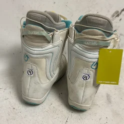 Used Burton EMERALD SMALLS Girls Snowboard Boots White And Carolina Blue Junior 04