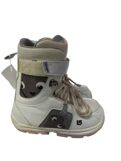 Used Burton FREESTYLE Girls Snowboard Boots White Junior 05