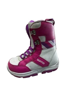Used Burton GROM LACE Girls Snowboard Boots Pink Junior 05